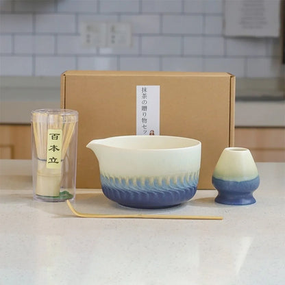 Bamboo Ceramic Japanese Matcha Tea Set Reusable Chasen Stirring Tea Sticks Matcha Spoon Matcha Whisk Set