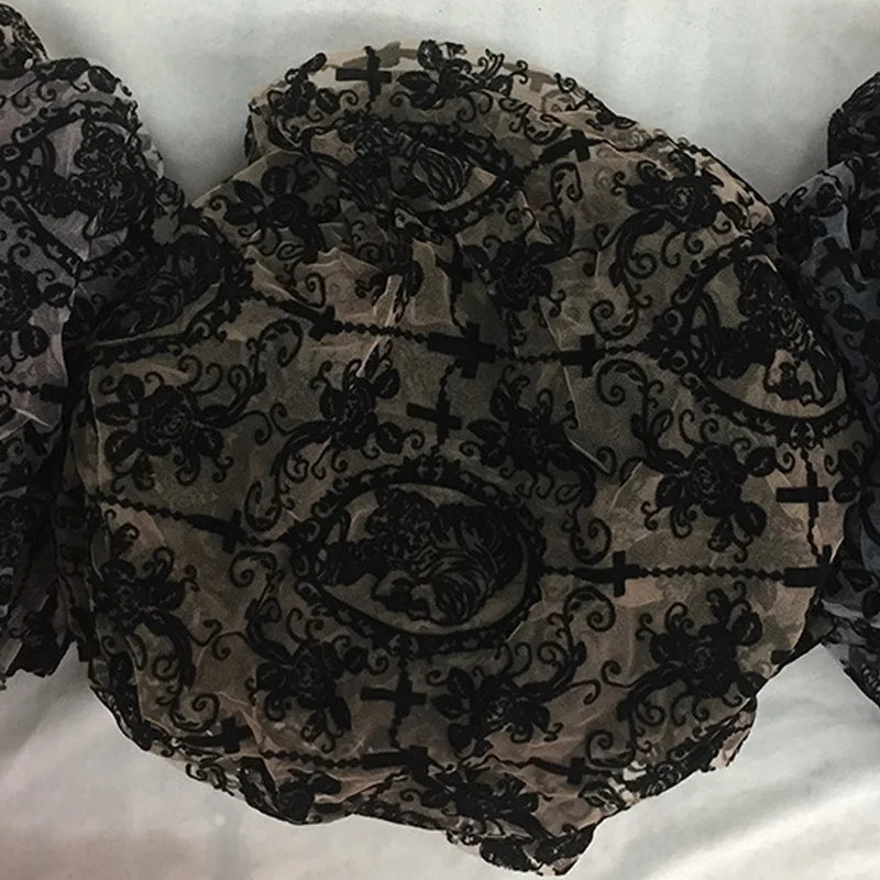 Gothic Lolita Black Lace Fabric Gauze DIY Women's Clothing Couture Material Accessories Couture Sewing Accessories Lace Fabric
