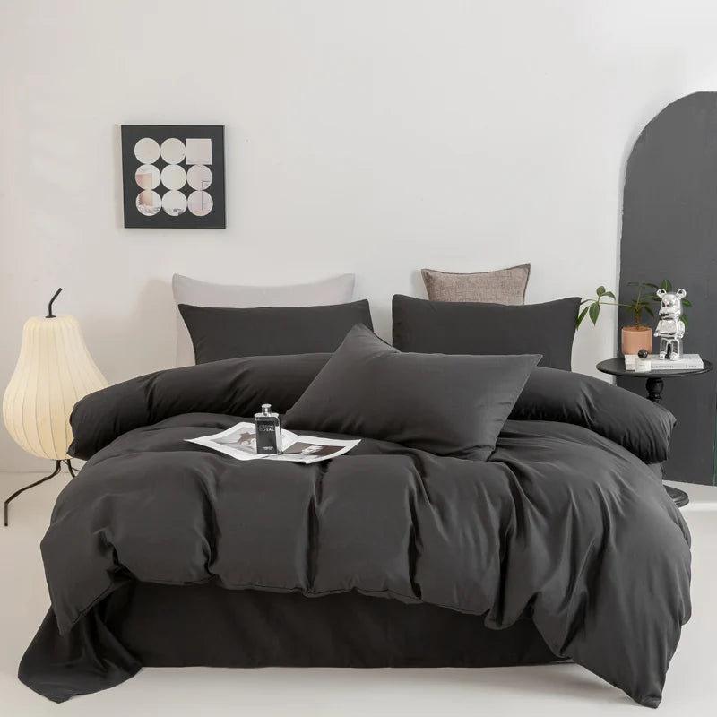 Solid Color Quilt Cover New Milled Washed Cotton Single Bed Duvet Europe US Popular Skin-friendly 220x240 Double Use Bedding