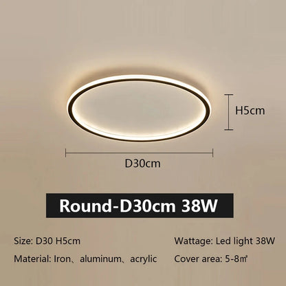 Ultrathin Minimalist LED Ceiling Light Nordic Circle Bedroom Lamp Home Decor Interior Living Room  Balcony Ceiling Pendant Lamp