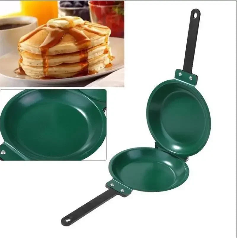 Novo paneca de panqueca dupla panquela frigideira panela para omelete de cozinha bife ham panelas utensílios de fogão de cozinha panela