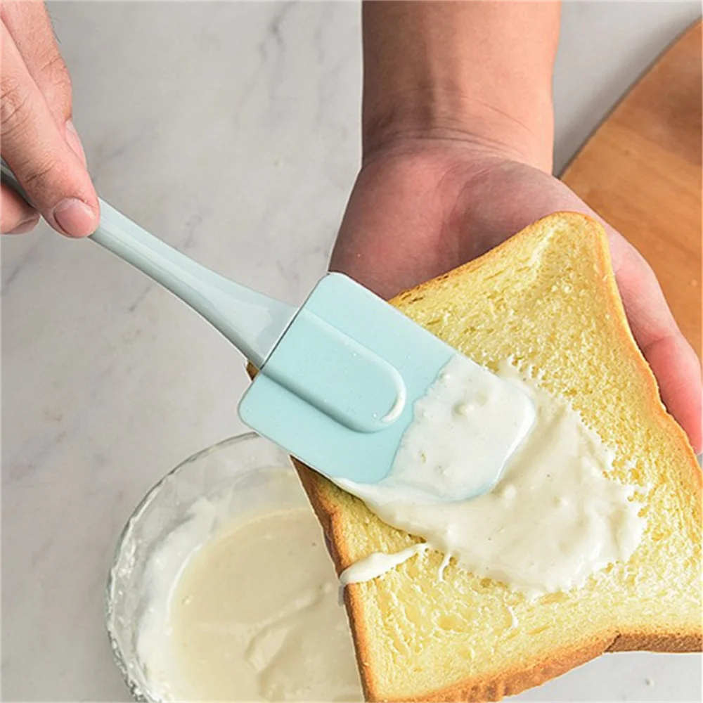 3Pcs Non-Stick Silicone Cream Scraper Bread Cake Butter Spatula Mixer Oil Brush With PP Handle Cake Spatula Kitchen Baking Tool