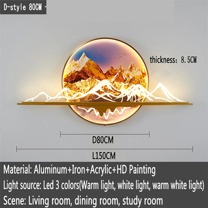 OUFULA Modern Picture Wall Light LED Chinese Creative Landscape Mural Lamp For Home Living Room Study Bedroom Decor