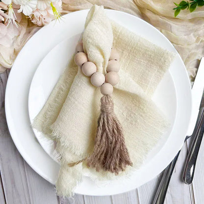 6PCS Napkins 32x32cm Cotton Cloth Gauze Retro Burr Rustic Kitchen Towel Dining Place Mat Wedding Party Linen Napkin Table Decor
