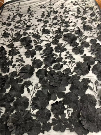 16 Colors multicolor handmade 3D flower lace fabric colorful evening dress lace fabric fashion dress lace 130cm width fabric