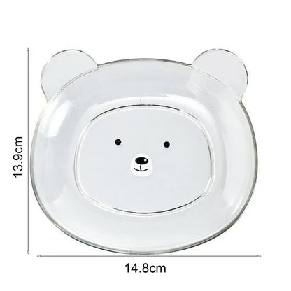 Snack Plate Bear Shape Ceramics Vete Straw BPA Gratis plast Stapelbara barn Fruktskål Tabellerisedesils Dessert för kök