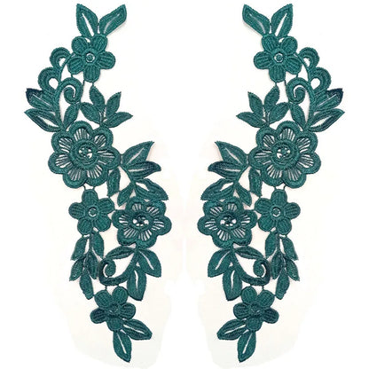 1 Pair Lace Fabric Applique Flower Wedding Fabric for Costume Dress Decor Patch Sewing Applique Crafts DIY Clothing Accessories