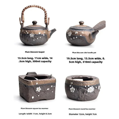 Chinese Style Kung Fu Teapot Retro Ceramic Pot Large Single Handle Stoneware Teapot for Home Living Room Brewing Tea