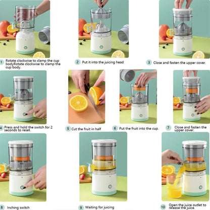 Ny bærbar hjemmet juicer frugtsaftekstraktor, USB genopladeligtelektrisk klemme, høj juiceudgang til orange,