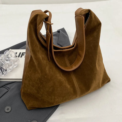 Ženske semiša hobo vreča vintage ramenska torba