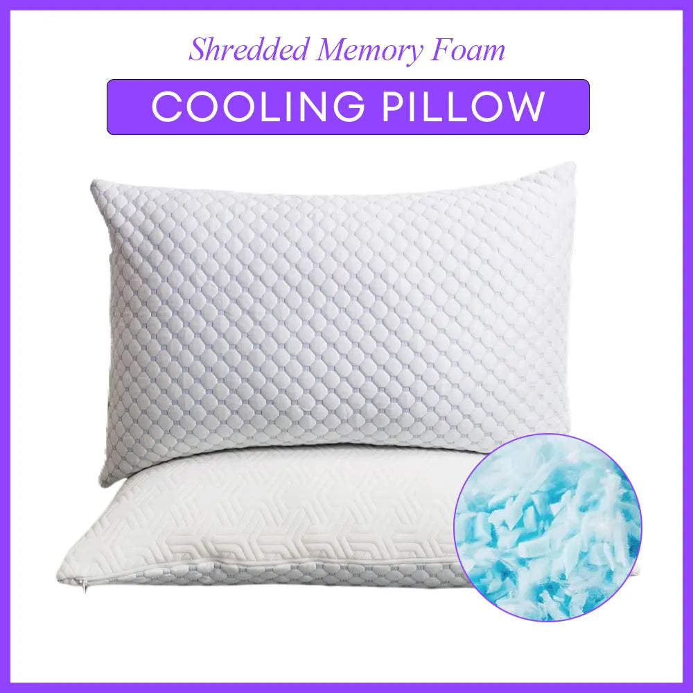 Cooling Pillow Memory Foam Pillows with Zipper Adjustable Firmness for Sleeping Cold Pillow (Two Sides Design)