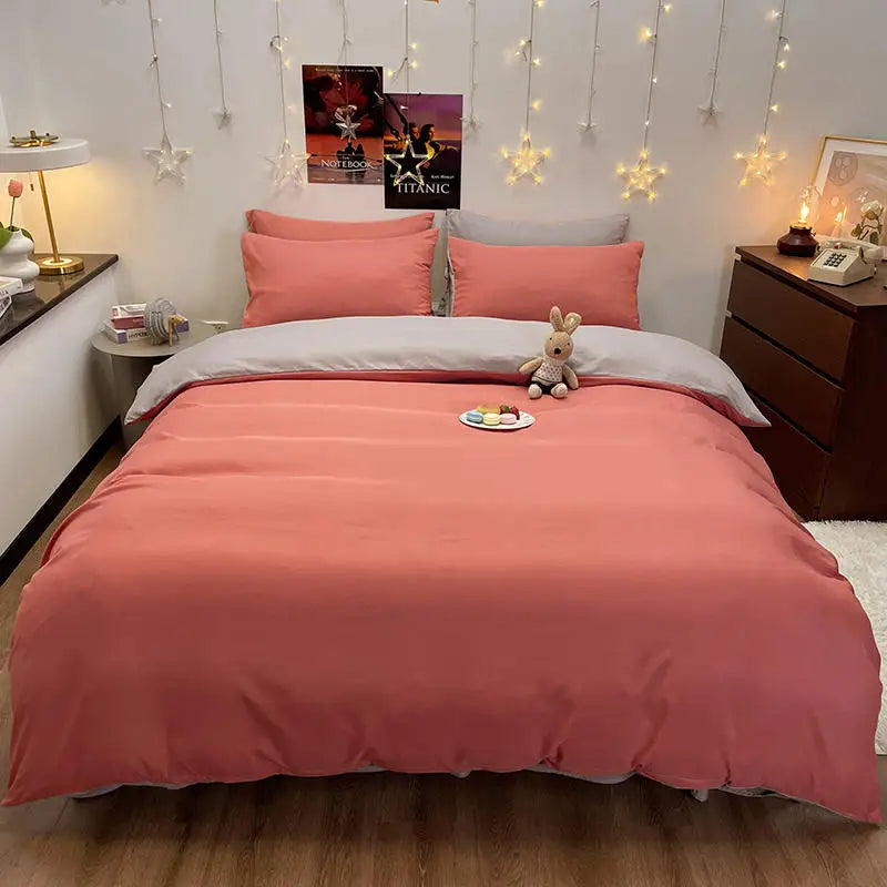 Bonenjoy 1 pc housse de couette  Dark Gray Color Duvet Cover Double Size funda nordica cama 150 Queen/King Size Bed Cover