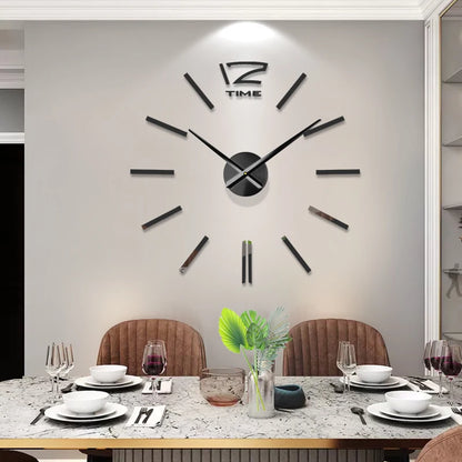 2021 new fashion 3D big size wall clock mirror sticker DIY wall clocks home decoration wall clock meetting room wall clock
