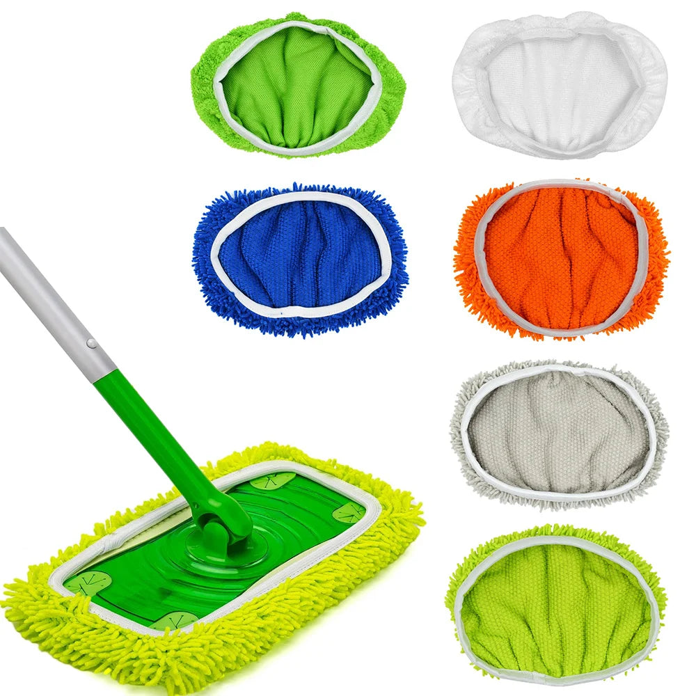 2PCS Mop Cloth Reusable Pad For Swiffer Sweeper Mop Washable Microfiber Pad Cleaning Pad For Bathroom Kitchen Living Room