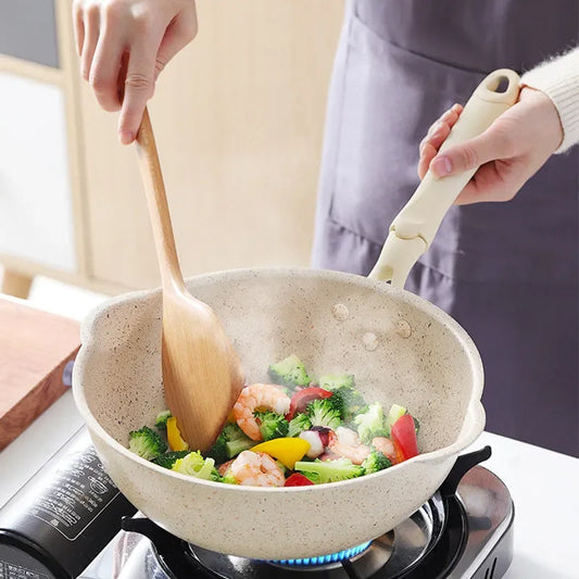 Tartós maifan kő nem tapadós mély sütő serpenyő otthoni steak palacsinta főző edények serpenyő serpenyő konyhai edények wok serpenyő