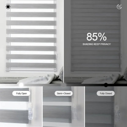 top selling professional customized dual layer waterproof 100% blackout fabric remote control automatic zebra blind for home