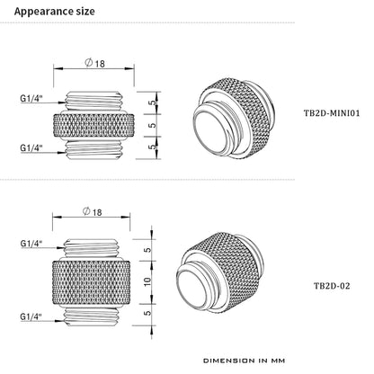 BARROW G1/4 Male to Male Rotary Connectors / Extender 5mm 10mm M to M Mini Dual Water Cooler Fitting Accessories Metal Fittings