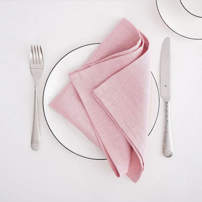4PCS 40X40CM Pure Linen Napkins Cloths Soft Comfortable Fabric Reusable Kitchen Accessories for Wedding Birthday Parties