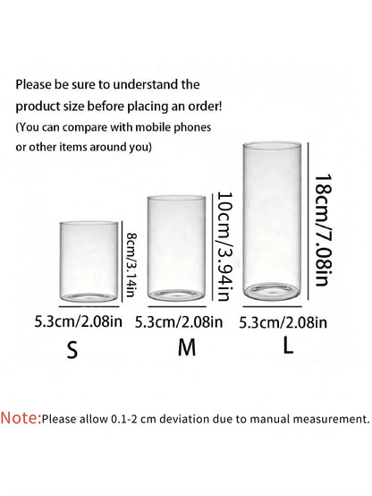 Large capacity Cylinder Wedding Glass Cup Candlestick Straight Tube Glass Vase Dining Table Candle Decoration Art Storage Jar