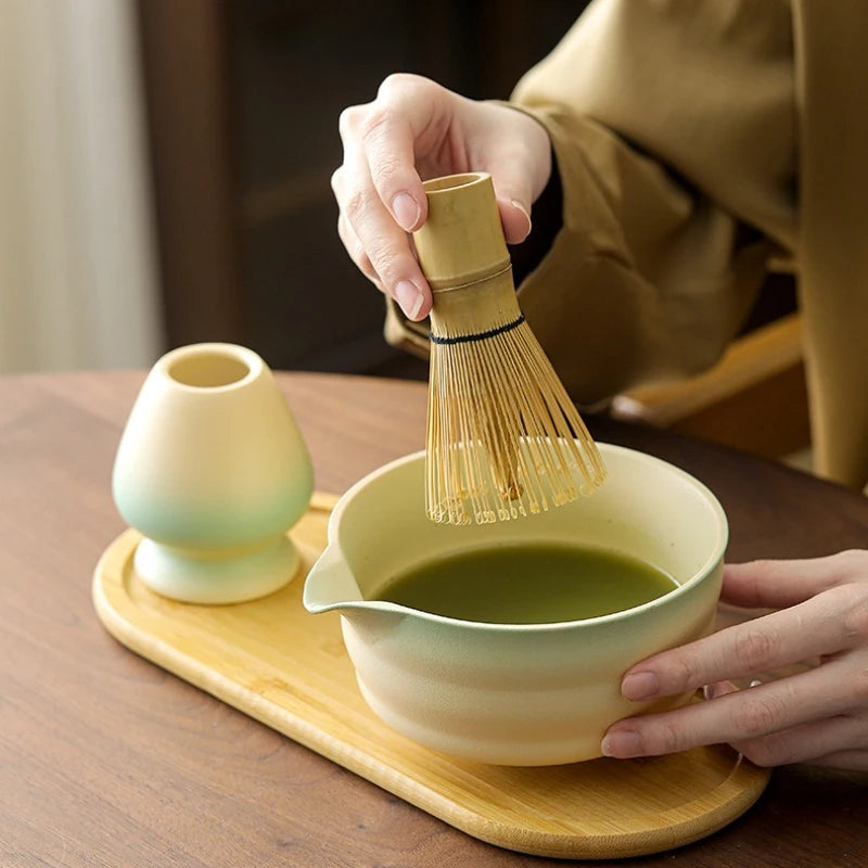 NEW High-end Japanese Ceramic Matcha Gift Box Matcha Tea Set With Whisk And Bowl Sumptuous Grinder Brush Tea Tools Hold