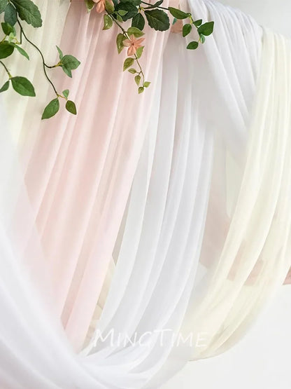 6/10 Meters Elegant Wedding Sheer Arch Drapes Polyester Fabric Draping Curtain Drapery Party Essentials Hanging Decoration