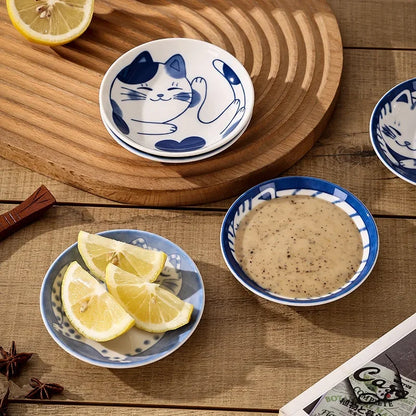 Bucate cu sos de sosuri de sushi tamsware în stil japonez desert ceramică creativă dragut desen animat norocos pisica de pisică picătură de picătură de apă