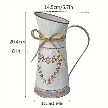 Retro metal and simple decorative vases, coarse-leaf milk kettles for flower arrangement, garden flowerpots and flower buckets
