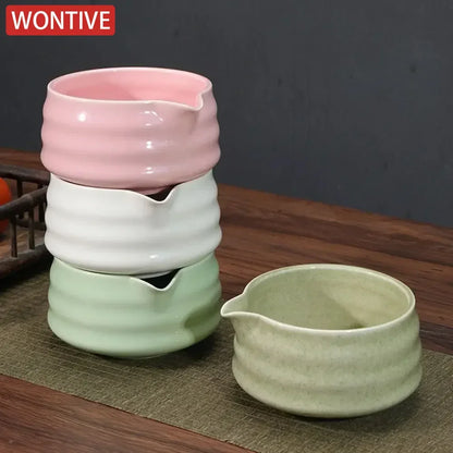 1/4/5pcs set Ceramic Matcha Bowl Large Capacity Smooth Matcha Whisk Stand High Temperature Resistant Tea Salad Soup Bowl