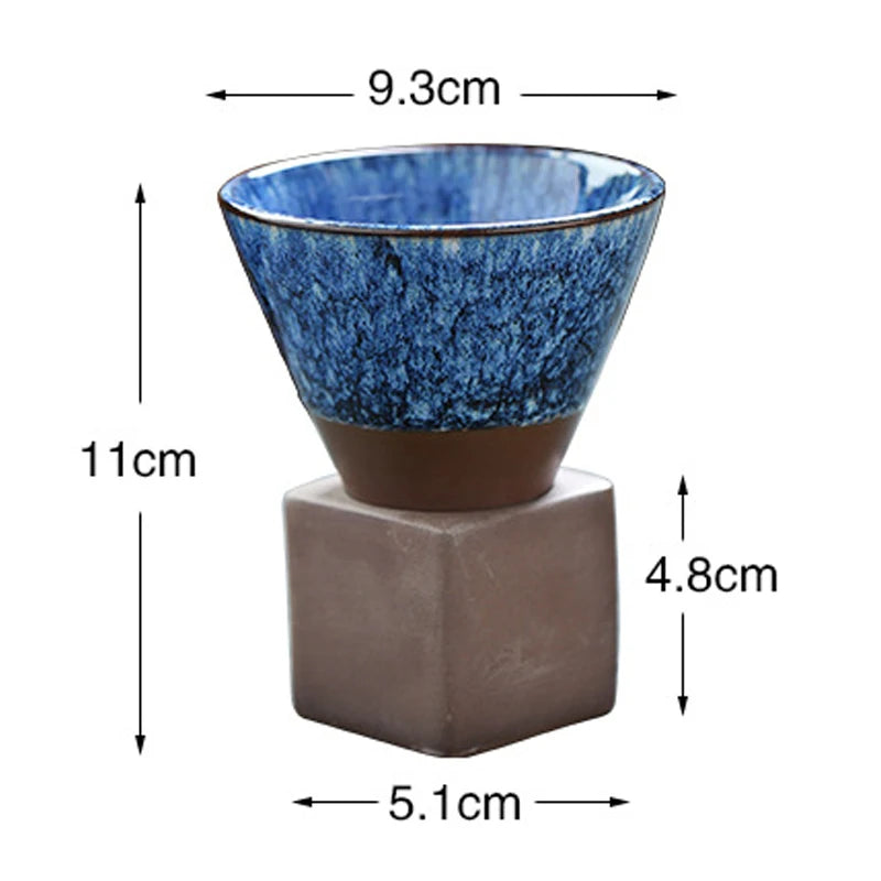 Japanese-style Ceramic Kiln Cup Home Art Decorative Ceramic Cup Creative Retro Cone Ceramic Coffee Cup Latte Porcelain Cup 200ML