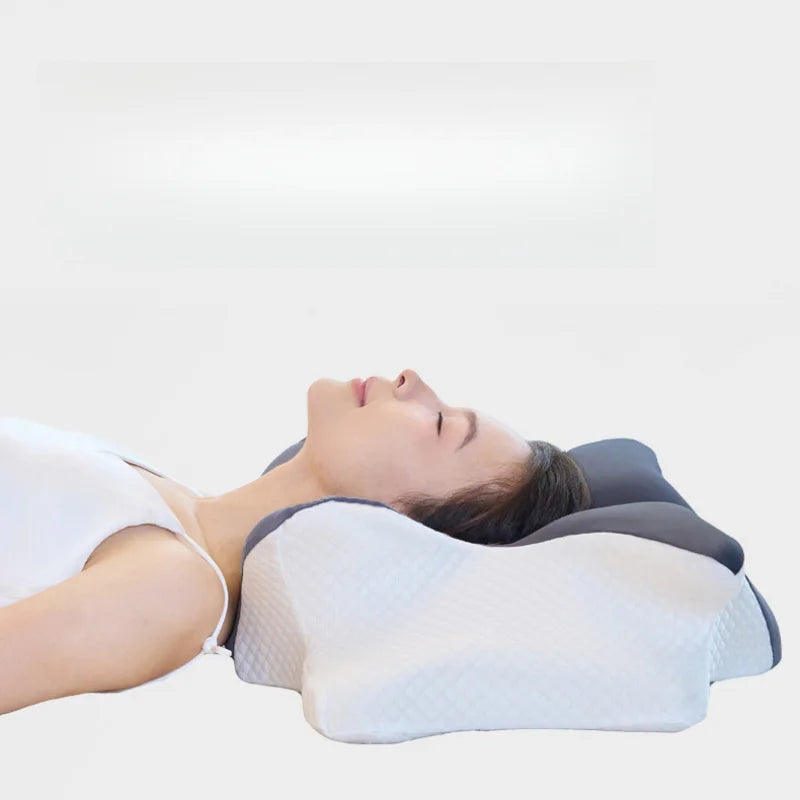 Butterfly Shape Slow Rebound Memory Foam Sleeping Pillow Comfortable Neck Support Cervical Orthopedic Massage Neck Pillow