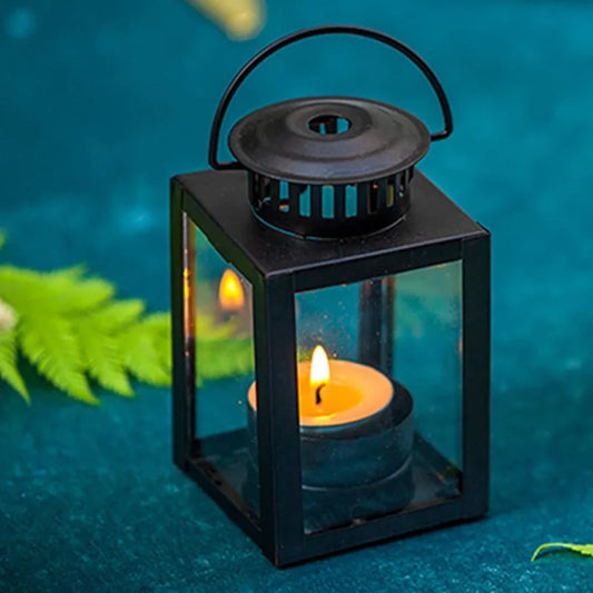 Nordic Metal Candle Holder Lanterns Shaped Iron Art Candlestick Hanging Candle Stand Wedding Party Courtyard Garden Decoration