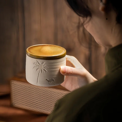 Ceramic Coffee Cup Tea Cup Middle East Desert Camel Coconut Tree Creative Easy To Clean Office Home Kitchen Luxury Gift Cup
