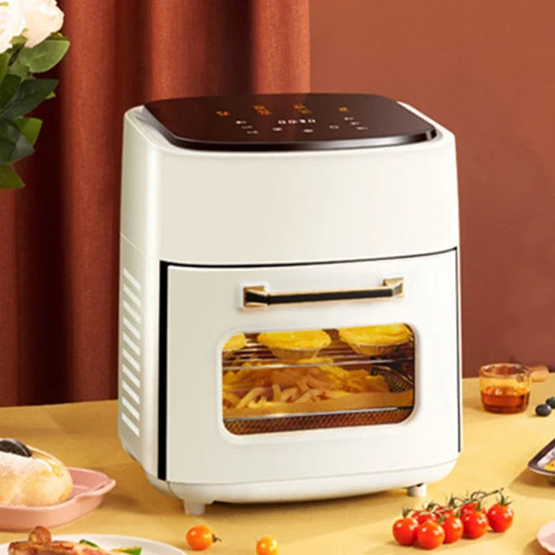 15L Friteu de aer digital de 15L mare, fără cuptor electric cu ulei, deshidrator, geamuri cu ecran tactil la cuptor