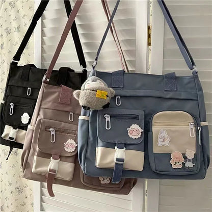 Vízálló vászon nők kézitáskák válltáska nylon női messenger táska Oxford Crossbody táskák Tote könyvtáskák lányok táskák