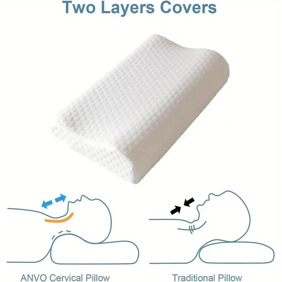 1pc Memory Foam Kissen, gestrickter Stoff Polyurethan langsamer Rückpralltemperatur Erfassungswasser-Würfel Kissen Kern für Anti-Snoring-NEC