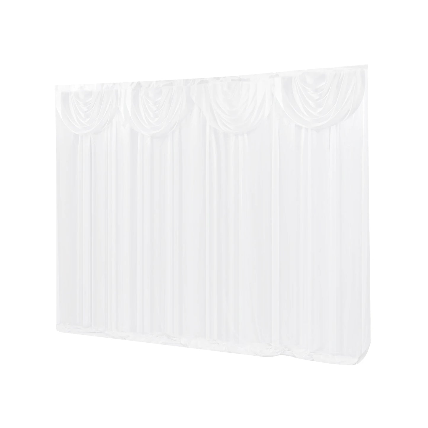 3*3M Curtain Drape Draped Curtain Pure White Canopy 68DD Ice Silk For Bedroom, Living Room