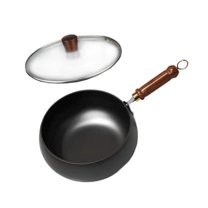 Nonstick Wok No Coating Gas Boiling Stir Fry Pan for Restaurant Camping Home Stovetop Induction Cooker Cookware Pots Cooking