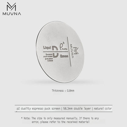 MUVNA Ultra-thin Espresso Puck Screen, Multilayer Metal Coffee Filters with Stainless Steels for 51/54/58mm Portafilter Basket