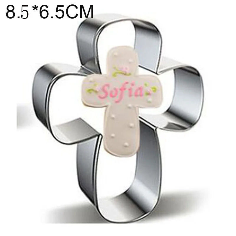 1pcs patisserie reposteria Easter cross Metal Cookie Cutter Fondant Cake Decor Tools Biscuit Mould Pastry Shop Bakeware