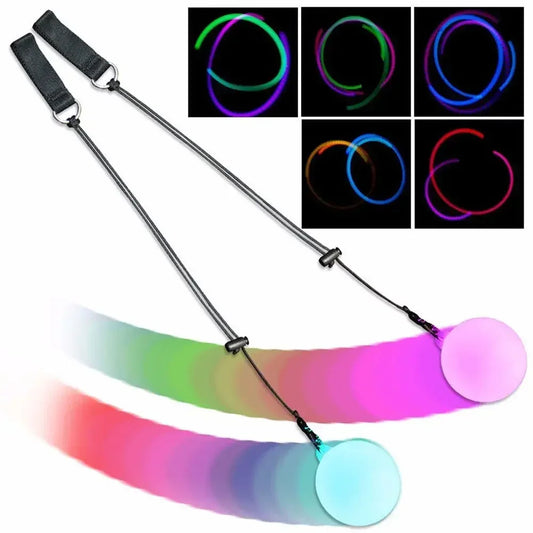 Accessori per danza del ventre Led POI Ball REGOLABILE RGB lanciando oggetti di scena di performance per bambini e adulti