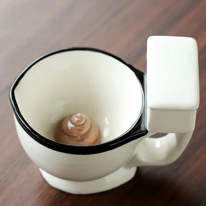 300ml Creative and Quirky Ceramic Cup Novel and Interesting Gift Toilet Ceramic Cup with Handle Coffee Tea Milk Ice Cream Cup