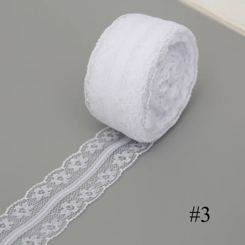 10Meters/Roll 3-4.5cm White Lace Ribbon Home Handmade Crafts Material Hollow Out Floral Lace Tape DIY Apparel Sewing & Fabric