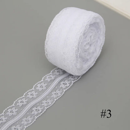 10Meters/Roll 3-4.5cm White Lace Ribbon Home Handmade Crafts Material Hollow Out Floral Lace Tape DIY Apparel Sewing & Fabric