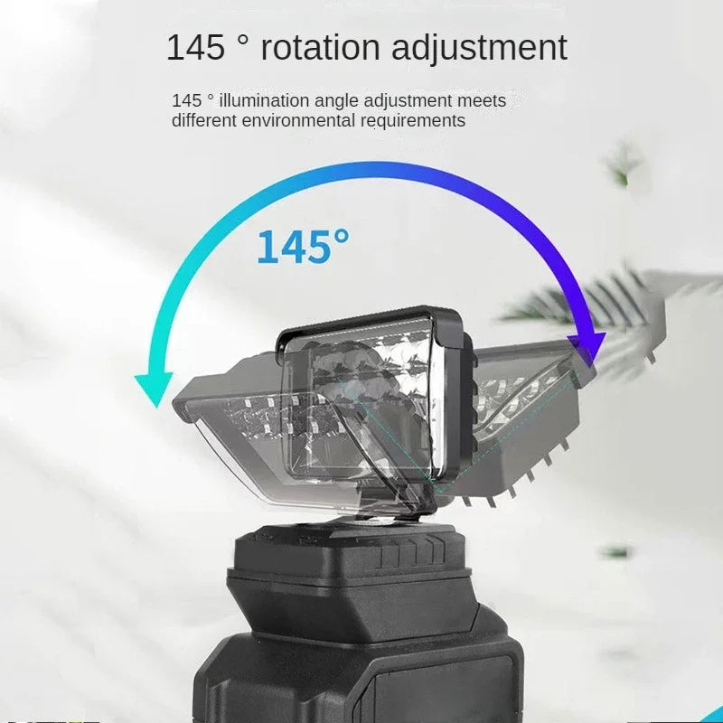 LED -lys til Dewalt 18V Batteri 4in bærbare spotlights trådløs udendørs arbejde Fiskeri Håndholdt nødværktøjslys