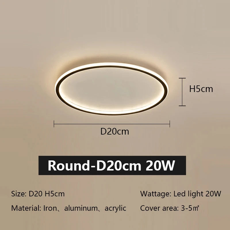 Ultrathin Minimalist LED Ceiling Light Nordic Circle Bedroom Lamp Home Decor Interior Living Room  Balcony Ceiling Pendant Lamp