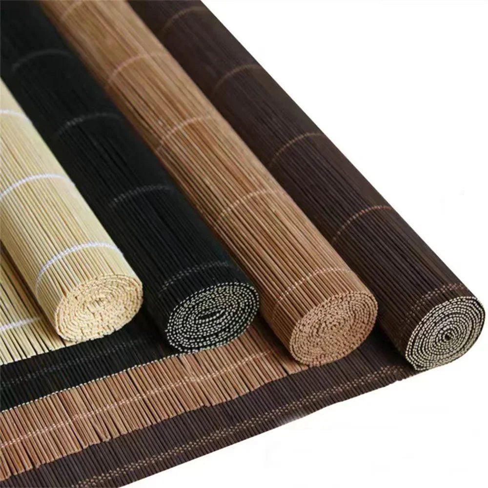 Blackout Roller Blind Window Venetian Screen With Drilling Vertical Sunshade Wood Shading Curtain Beaded Bamboo Shutter Decor