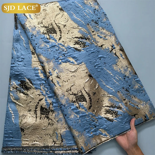 SJD LACA French African Brocade Lace Fabrics 2024 High Quality Nigerian Jacquard Damask Lace For Sewing Women Party Dresses 4023