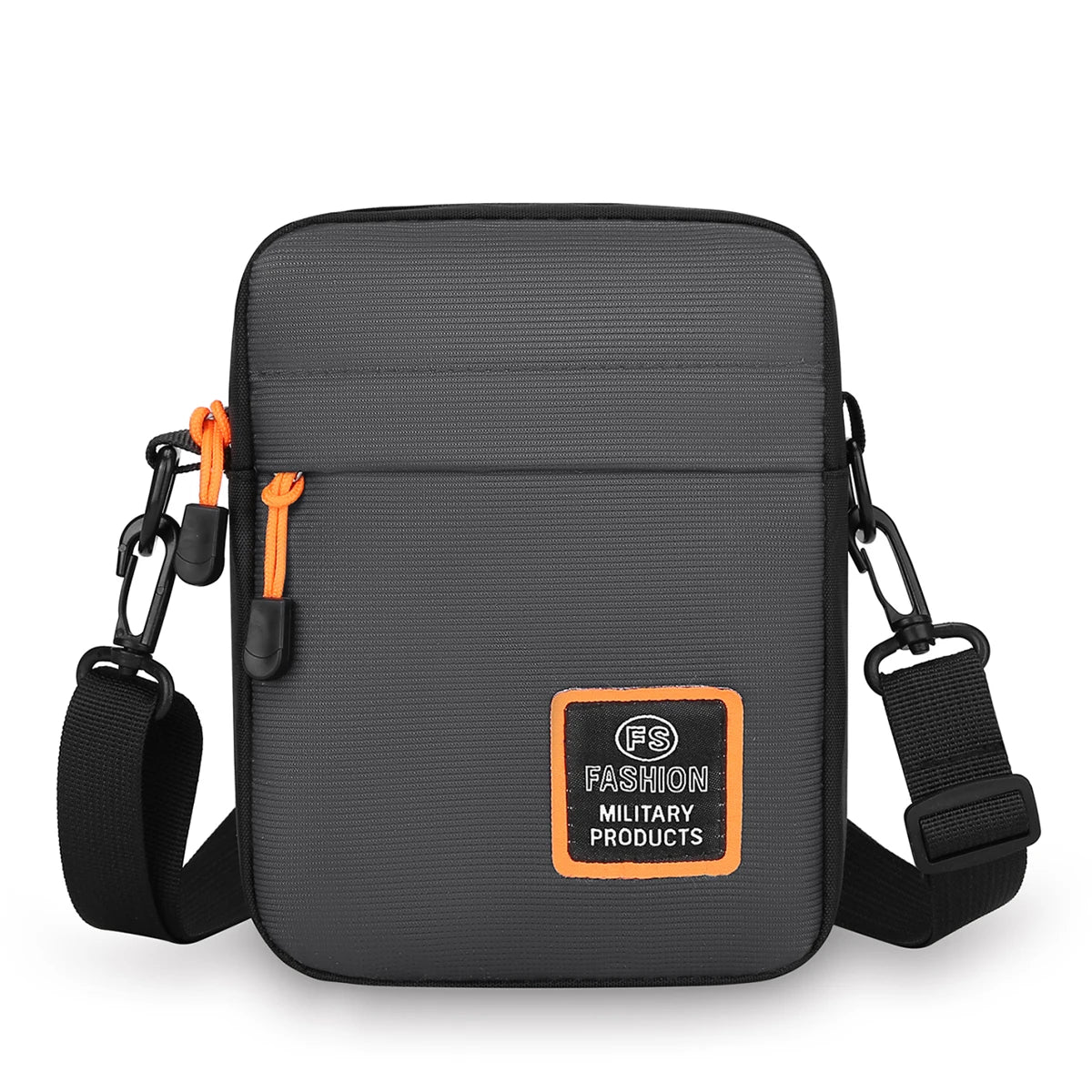 Men’s Lightweight Nylon Crossbody Bag Multiple Compartments Zipper Square Bag Adjustable Strap Crossbody Bag For Daily Use