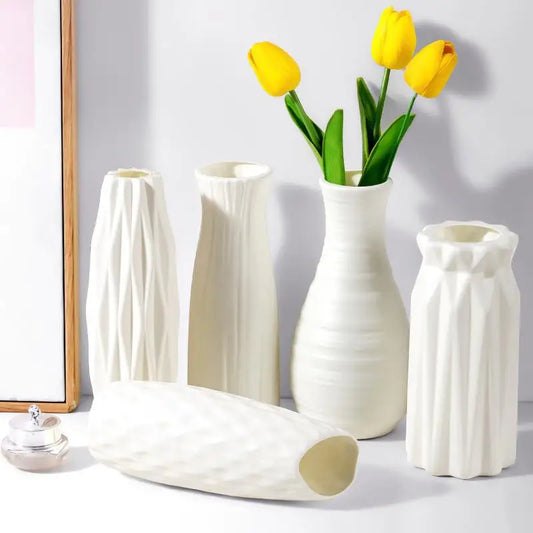 1pc nordesch Plastik Vase einfach kleng frësche Blumm Pot Späicherfläsch fir Blummen, déi modern Hausdéierungskonstruktiounsikatiounen