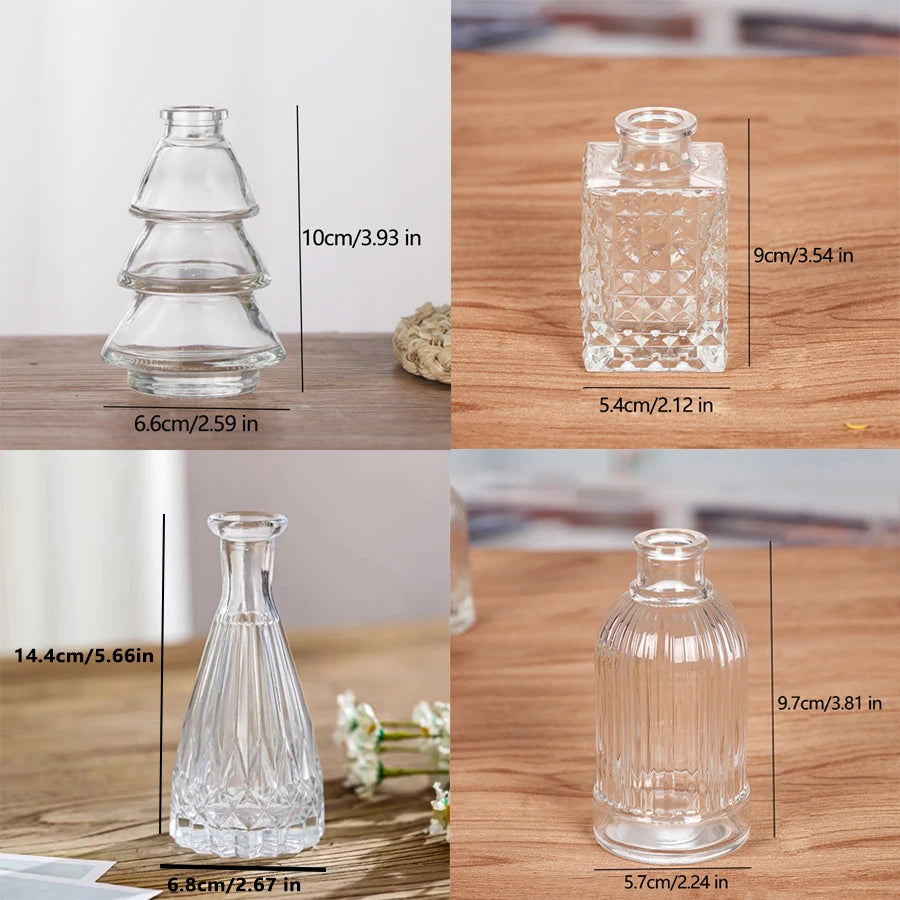 1 bucată retro mic vază de sticlă aromaterapie flacon mini transparent vază decorare living decor de masă simplă decorare h